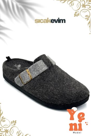 Moda Anna Women's Winter House Slippers – Warm, Lightweight and Durable Stylish Plush Slippers Smoked Gray