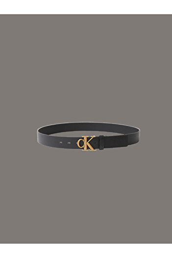 Calvin Klein Men's Monogram Buckle Fixed Belt