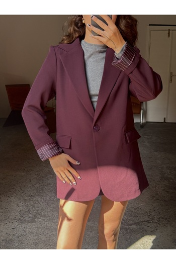 Gallogi Blazer Jacket with Satin Inside and Line Lining