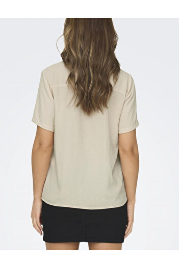 JDY short-sleeved shirt, beige