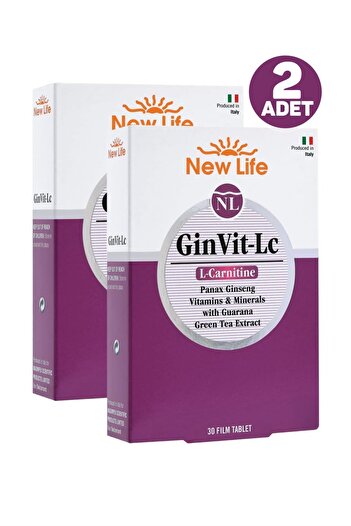 New Life Ginvit-Lc L- Carnitine 30 Film Tablets 2 Pieces