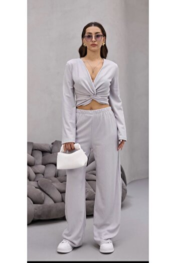 mor butik Women's Gray Style Suit Styletk8888