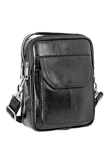 Magazinul de genti Men's genuine leather wallet, model 065, Black