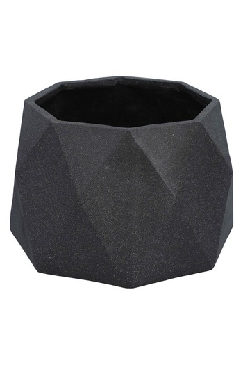 Elegant Durable and weather-resistant black marble fiberglass flower pot