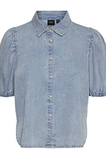 Vero Moda short sleeve shirt, denim blue
