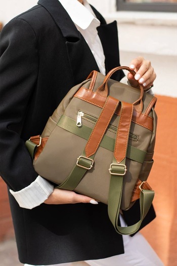 grand coco Women's Khaki Tan Detailed Backpack
