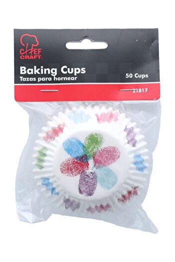 Chef Craft 50-Count Thumbprint Baking Cups, Multicolor