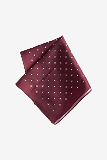 ALTINYILDIZ CLASSICS Men's Burgundy-White Patterned Handkerchief