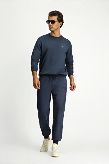 Kiğılı Crew Neck Regular Fit Embroidered Cotton Sweatshirt