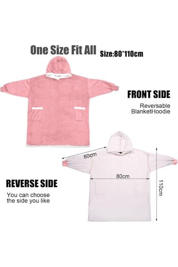 OEM Oversized Hoodie Blanket, Unisex, Soft-Lined, Pink