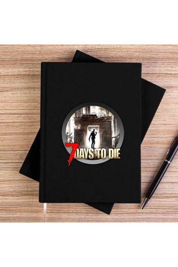 CrowsGate 7 Days to Die Icon Black Unlined Canvas Notebook