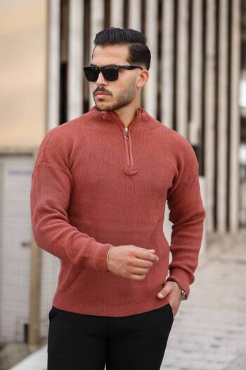 LiewenKlader Men's Winter Zippered Collar Knitwear