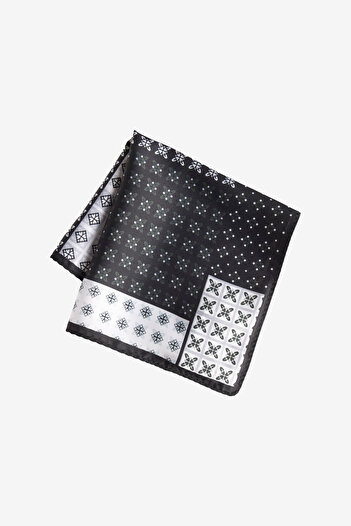 ALTINYILDIZ CLASSICS Men's Black-Khaki Patterned Handkerchief