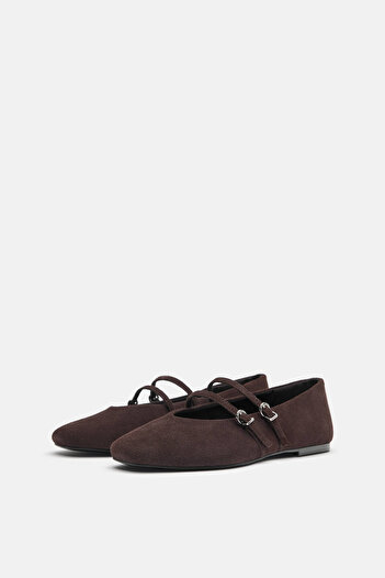 Pull & Bear Leather strap ballerinas