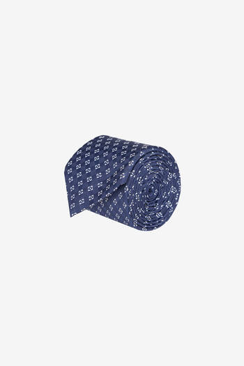 ALTINYILDIZ CLASSICS Men's Navy Blue-Grey Patterned Tie