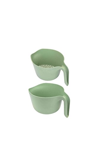Sun Group WOW Mixer Cup & Strainer with Handle (2 Pcs Set) - Green