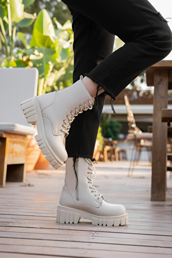 Freemax Waterproof, Fur Lined, Zippered, Very Light, Stitched Sole, Guaranteed Winter Women's Beige