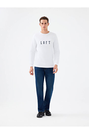 Loft Ανδρικό φούτερ Regular Fit Λευκό Lf2041102