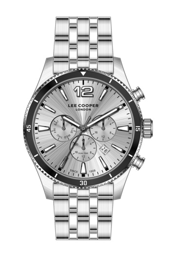 Lee Cooper Original Functions Active White Dial Phosphorescent Dual Time Men's Wristwatch