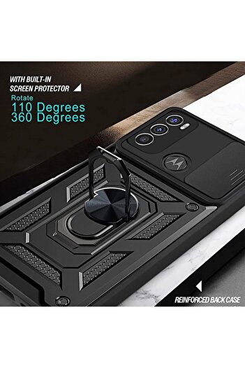 Bibilel Phone case for Motorola Moto E20/E30/E40, Techsuit CamShield Series, Black