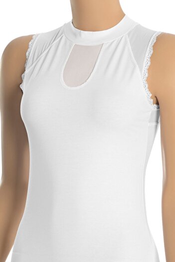 Öts Women's Tank Top Tulle, Zero Sleeve (%96 Cotton - %4 Elastane)