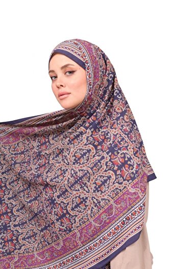 Karaca Premium Lux Original Ethnic Pattern Shawl (Voile Silk, 1St Grade) Classy, Lightweight, Comfortable, Stylish, Islamic Clothing)