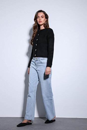 Antioch Black Soft Textured Women's Cardigan