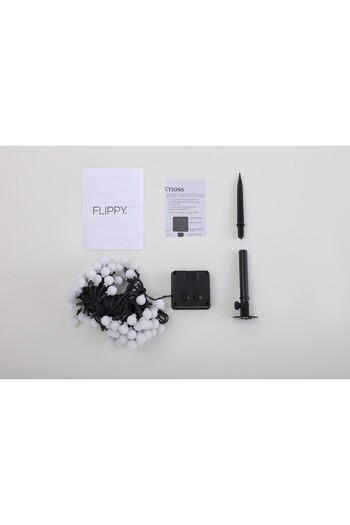 Flippy Christmas Light Installation, 12 meters, 100 LED Bulb Ornament, Warm White, Solar Powered, Interior/