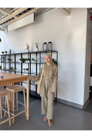 QANU Muslin Trouser Suit Mink