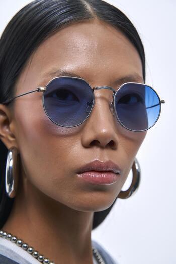 Bilge Karga Ursula Silver Blue Gradient Sunglasses