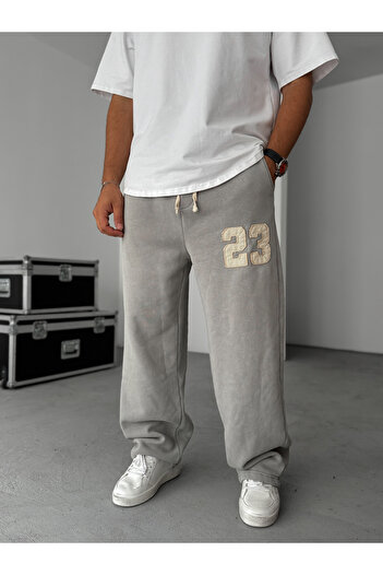 BYBASICMAN Gray 23 Patch Washed Embossed Tracksuit Es-22