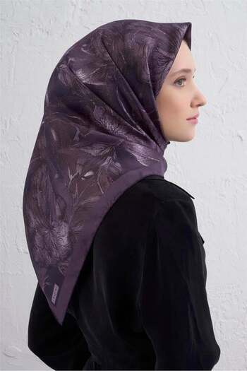 Armine Φουλάρι Sura Pure Silk 9409 - 33 Μωβ Μικτό σχέδιο