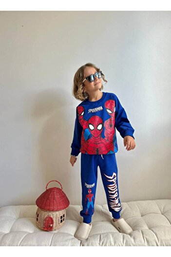 Jolly Kids Boy's Character Printed Sweatshirt Winter Set