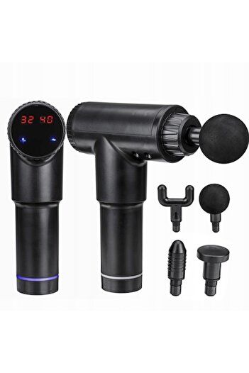 OEM Massage device with 4 heads, 32 speeds, Li-Ion, 22x21 cm, Black