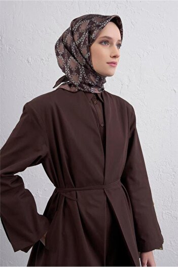 Armine Φουλάρι Sura Pure Silk 9410 - 87 Καφέ Μικτό σχέδιο