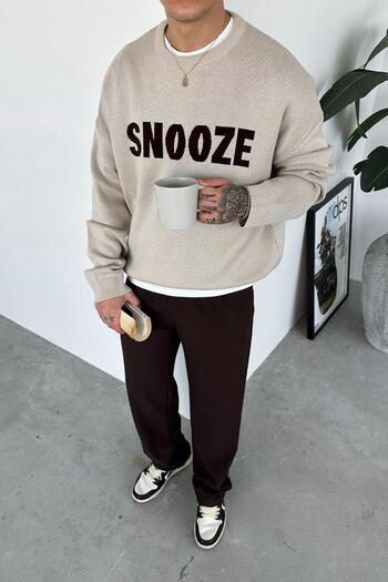 HAFKAGİYİM Stone Snooze Printed Knitwear Sweater