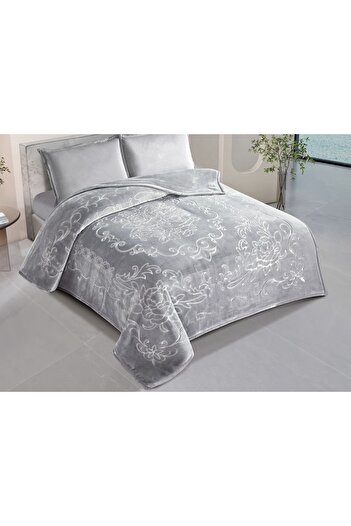 Gerenic 6 kg blanket for two people, two-story, engraved face and plain face, soft and warm texture, king size 220*240 cm -