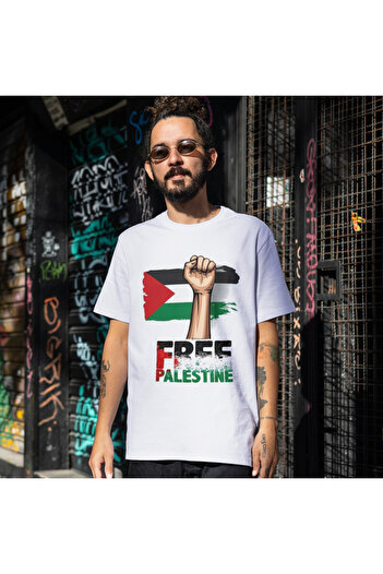 ALPŞAN TİCARET Justice and Freedom T-Shirt Palestine Flag Pattern T-Shirt Unisex Kids Adult