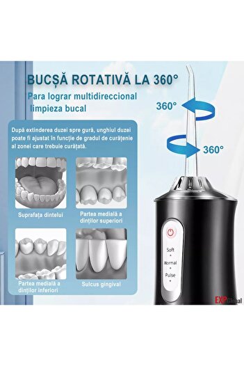 OEM Electric Oral Irrigator, EXPGlobal, 3 Pressure Levels, 8 Cleaning Tips, Wireless, IPX6, 220 ML Reser
