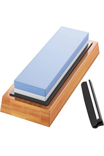 BellFyd 1000 / 3000 - Knife Sharpening Kit with Dual Grit Sharpening Stone, Non-Slip Base, and Angle Guide