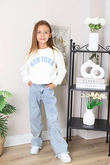 Jolly Kids Girl's Blue Jean Denim Pants Set