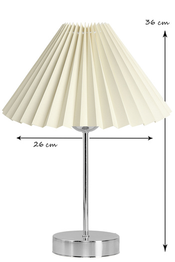 EvLight 2-Piece Elegance Silver Leg Nightstand with Fabric Metal Lampshade