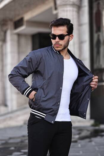 comstar Men's Printed Snap Fastener Smoked College Windbreaker & Raincoat