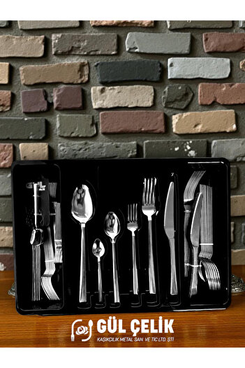 KAVEH 72 Piece Cutlery Set for 12 People, Simple Model with Box, 18/0 Quality