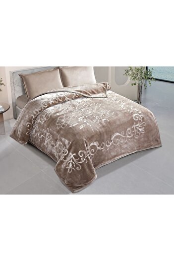 Gerenic Double blanket, 6 kg, two layers, engraved side and plain side, super soft texture, king size 220*240 cm