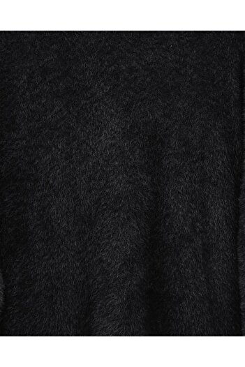 Modamorfo Bearded Long Loose Knitwear Tunic -Black