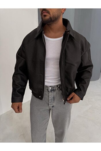Baycombine35 Retro Oversize Leather Coat