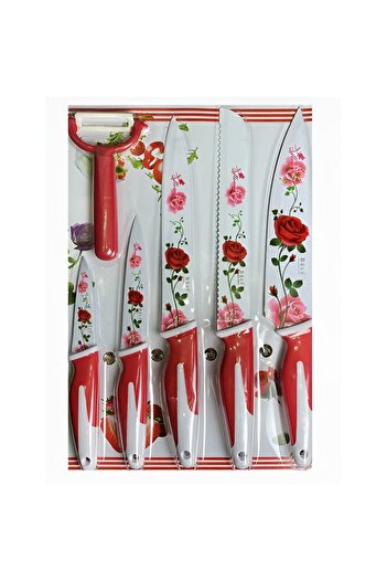 NEO Set de Bucatarie NEO™ Format din 5 Cutite si Razatoare, Model Floral