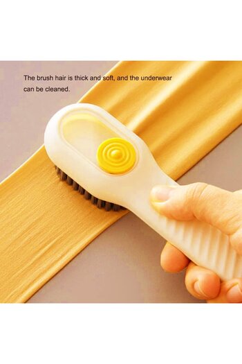 NEO Cleany Multifunctional Cleaning Brush with Soap Dispenser, 17cm, Beige