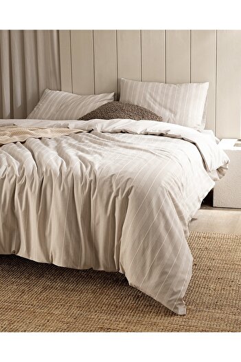 Madame Coco Amelia Double Cotton Dobby Duvet Cover Set - Stone